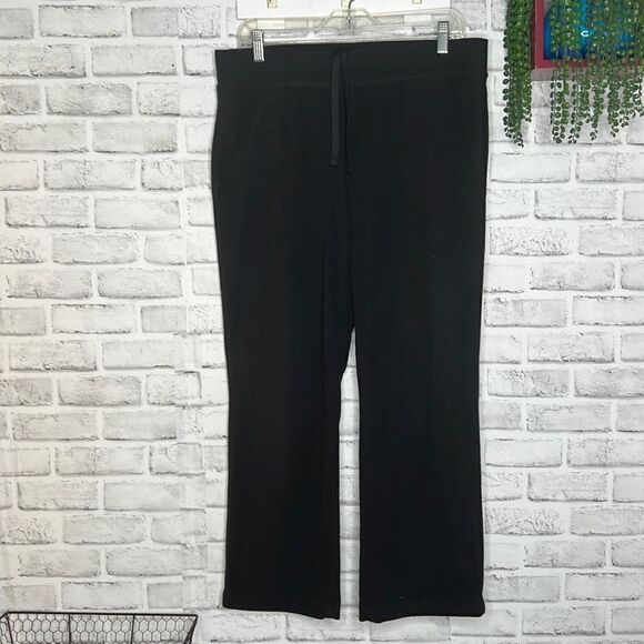 Athletic Works Black Fleece Bootcut Flare Lounge Sleep Pants Size Medium 8/10 - Picture 1 of 3